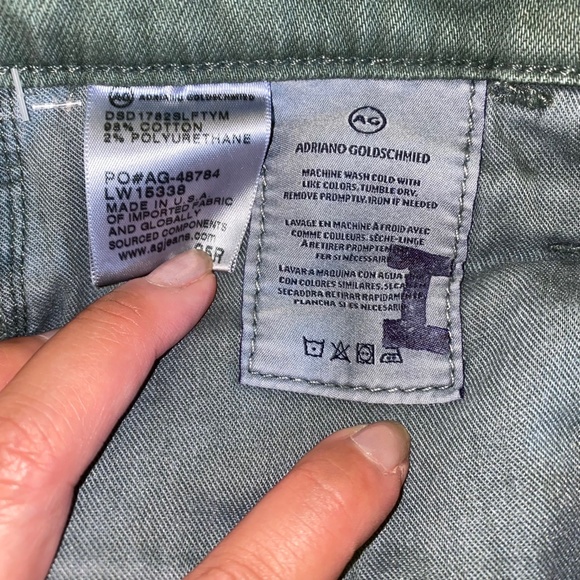 AG Isabelle Button Up High Rise Jeans Size 25 in Green 🆕 Retail $215!!! - Picture 14 of 15